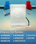 Washer Water Inlet Valve Replacement For Front Load And Top Load Machines Easy Install Balances Cold And Hot Water Controls Water Level And Drainage Compatible With Kenmore And Other Major Brands, white plastic valve with red and blue ports