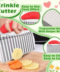 Suuker Large Crinkle Cutter with red handle; stainless steel veggie and fry slicer