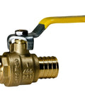 10 Pack PEX Barb 1 Inch Ball Valve With Yellow Handle, Full Port Brass Ball Valve For PEX Tubing, Easy On Off Flow Control