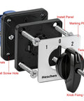 Beefy Heavy Duty Universal Rotary Cam Selector Changeover Switch SZW26-20 B202.2 with components labeled