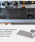 Heavy Duty Stainless Steel Bar Glass Rinser With High Pressure Flush Nozzle And Quick Drain Drip Tray Smooth Coffee Brewing Setup For Zero Splash Cups At Home Or Tap Room with striped design and removable drainage.