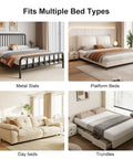 Queen Bunkie Board 60 X 80 Inches Low Profile Bed Foundation displayed with multiple bed types including metal slats and platform beds.