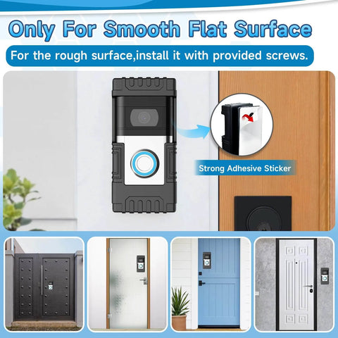 No Drill Anti Theft Doorbell Mount For Blink And Ring Video Doorbells With 360 Degree Coverage And Adjustable Angle Keeps Your Doorbell Safe From Theft Fits Models 1 Through Pro Great For Home Apartment Office displayed on various door types