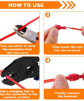 Steps for using 112 Piece Nylon Spade Connector Kit With Quick Disconnects for electrical projects.