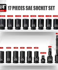 Beefy Half Inch Drive Metric Impact Socket Set With 43 Piece Deep And Shallow Assortment 8mm To 32mm Six Point Design Heavy Duty