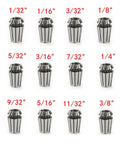 Spring Collet Set ER16 12 Piece For CNC Milling Lathe Workholding And Engraving One Thirty Second To Three Eighth Inch Gripping Range