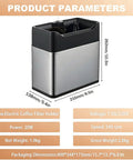 Electric Espresso Knock Box With Automatic Portafilter Cleaner for No Sweat Coffee Puck Disposal and Effortless Barista Counter Setup, stainless steel design.