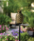65 Inch Glass Pineapple Outdoor Torch With Copper Finish, Mosquito Repellent Torch For Yard And Garden, Integrated Snuffer