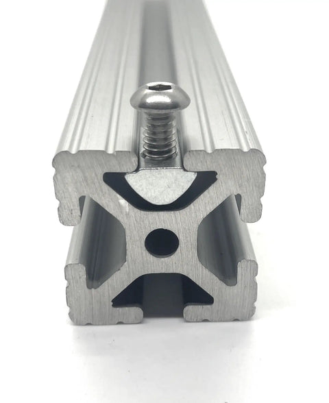 Drop-In T-Nut With Spring Ball Self Aligning 1/4-20 Tap for 15 Series Aluminum Extrusion T Slot Nut installed view