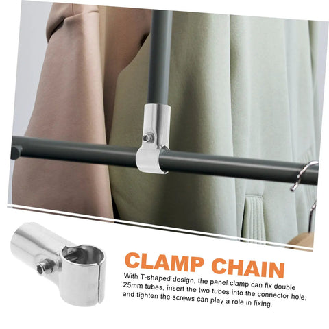 Stainless Steel T Clamp Set For Chain Link Fence Greenhouse Shelves End Rails Adjustable Tube Connectors Clips For Woodworking And Farm Use Versatile Outdoor DIY Hardware For Tight Bonding And Secure Fastening