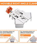 Stainless Steel Right Angle Clamp Set, Two-Piece 90 Degree Corner Clamps with Adjustable Swing Jaw for woodworking and welding use.
