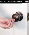 Hand locking Privacy Door Knobs For Bedroom And Bathroom Ball Style Oil Rubbed Bronze With Keyless Turn Thumb Lock