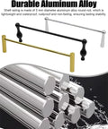 Adjustable Metal Shelf Rail For Wood Shelves 14 To 42 Inch Aluminum Alloy Round Tube in black, silver, and gold