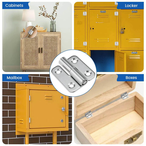 4 Pack 1.5 Inch Stainless Steel Lift Off Hinges With Screws Detachable for cabinets, lockers, mailboxes, and boxes