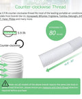 Flexible 5.9 Inch Diameter 80 Inch Length Universal Counter Clockwise AC Exhaust Vent Hose For Portable Units Compatible With Honeywell Whynter Frigidaire LG Delonghi Toshiba JHS Replacement Easy Fit For Strong Cooling, showing extendable design and dimensions.