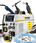 Front view of Six In One MIG Welder And Plasma Cutter 160A Gas MIG Flux Core Lift TIG Stick Plasma Cut Combo 110V 220V 35A.