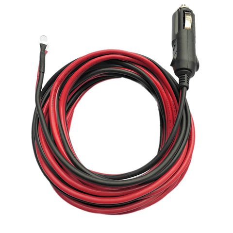 10 Ft 12V Cigarette Lighter Extension Cord With Glowing Led Ring And 15A Inline Fuse Heavy Duty Flexible Wire coiled with connector for vehicles.