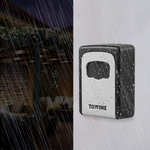Outdoor Key Lock Box Wall Mount Waterproof Safe With Resettable Combination Code Zinc Alloy Key Storage Box With Rain