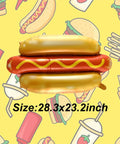 Six Pack Hot Dog Balloons Set For Food Theme Parties, Summer BBQs And Picnic Decor, 28 Inch Foil Balloons with mustard design