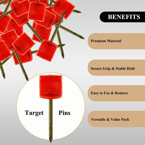 16 Pack Archery Target Pins For Holding Target Faces And Paper On EVA Foam Targets, Durable Plastic And Mn Steel