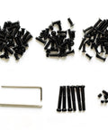 Top Shelf Red Dot Sight Screw Kit With M3 M3.5 And M4 Torx Anti Stripping Bolts Plus M4 Hex Picatinny Mounts, assorted black screws and tools.