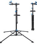 Adjustable Bike Repair Stand For Home Use, Heavy Duty Bicycle Maintenance Stand Supports Up To 66 Lbs, Folded and Open View