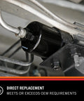 High Performance Fuel Filter For Honda And Acura 1988 To 2004 Fuel Injected Engines PF-1200 installed under vehicle
