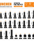 1212 Piece Black Nylon Pan Head Phillips Screws Bolts Nuts Assortment For Microcontroller Board Projects Insulate Or Fasten PCB Boards M2 M3 M4 M5 M6 Metric Threaded Screws And Nuts Set