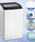 Slick 30 Lbs Fully Automatic Portable Washing Machine With Integrated Drain Pump, compact design and stainless steel tub.