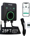 Level 2 EV Charger With Energy Meter, 48A 11.5kW, NACS Wall Charger With Dual Temp Sensors, WiFi, RFID, Smart App, CT Clamps
