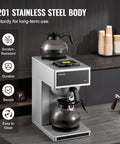 Commercial Drip Coffee Maker Built For Busy Kitchens With 12 Cup Capacity Dual Warmer Plates Two Glass Carafes Stainless Steel Brew Unit Fast 6 Minute Pot Ideal For Restaurant Office Coffee Shop And Home Use on counter