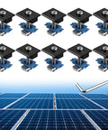10 Pack Solar Panel Mid Clamps For Unistrut Aluminum Mounting Brackets 30mm And 35mm Fits Metal Tin Flat Sheet Roofs Black Easy Install DIY Friendly