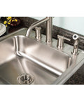 Stainless Steel Kitchen Sink 25 Inch Drop-In Topmount 4-Hole Single Bowl With Strainer Durable Pro Grade for Home and Apartment Rust-Resistant 18-Gauge T-304 Steel Built to Last in a kitchen setup
