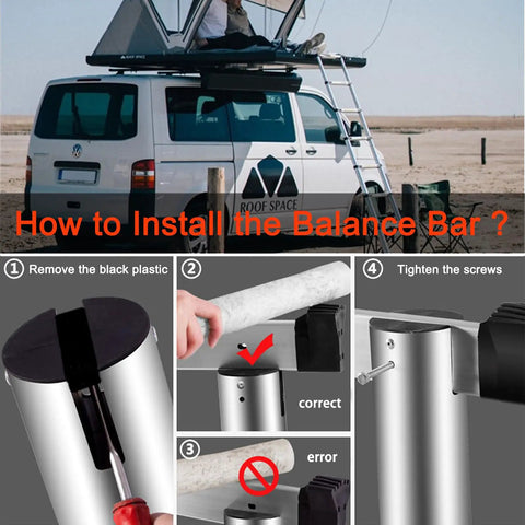 Step-by-step guide to installing balance bar on Lightweight Aluminum Telescoping Ladder 13.5 Ft With Hooks and Stabilizer.