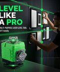Self Leveling Green Laser Level With Tripod For Indoor Outdoor Use 360 Degree High Brightness 16 Line Layout Tool For Construction Home Reno And Picture Hanging mounted for wall frame alignment