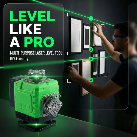 Self Leveling Green Laser Level With Tripod For Indoor Outdoor Use 360 Degree High Brightness 16 Line Layout Tool For Construction Home Reno And Picture Hanging mounted for wall frame alignment
