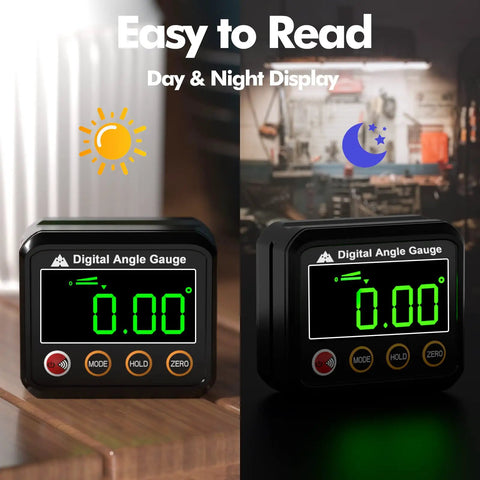 Magnetic Digital Angle Finder Protractor Inclinometer with backlit display and big numbers for woodworking and construction