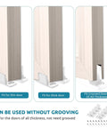 Eight Piece White Sliding Closet Door Floor Guides For Bypass And Pocket Doors Made From Durable POM Material Floor Mounted