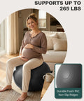 Badass Anti Slip Yoga Ball With Included Quick Pump Super Durable Frosted Grip Shell Designed For Hardcore Gym Sessions Pilates And Pregnancy Support Rock Solid Stability, supporting pregnant woman.