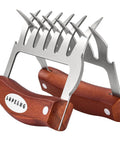 Meat Shredder Claws Set Of 2 With Stainless Steel Claws And Wooden Handle For Barbecue BBQ Shredding Pulled Pork Beef And Chicken Carving And Handling Like A Pro, wooden handles