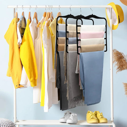 Space Saving Pants Hangers 3 Pack Velvet Multi Leg Jeans Rack For Closet Organizers Heavy Duty Abs Non Slip Bar Clutch Wardrobe Game Changer Hella Smart Storage Hero