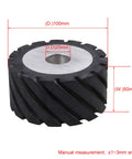 Top Shelf Aluminum Core Rubber Contact Wheel For Belt Sanders And Polisher Machines Featuring Serrated Grip Surface, 100mm x 50mm.