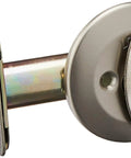 Unkeyed Deadbolt Lock With Interior Thumb Turn Satin Nickel Finish Front Entry Door Security Easy DIY Install With Latch And Adapter