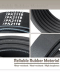 Ultimate 7PK2118 Serpentine Drive Belt For Toyota Tacoma Tundra V6 And Range Rover W12 Engine Replacement K070834 close-up of rubber material