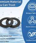 Two Pack Washer Drain Pump Gasket And Seal Ring Set For Washer Replacement Plug Seal For WH11X34741 WH11X29539 WH23X38617 WH23X10027 WH23X10029 Fits GFW450 GFQ14 Series Washer Models Leak Proof High Sealing Performance And Easy Install, black nitrile rubber rings
