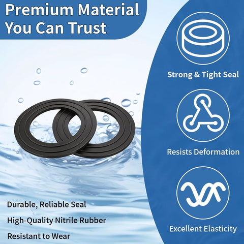 Two Pack Washer Drain Pump Gasket And Seal Ring Set For Washer Replacement Plug Seal For WH11X34741 WH11X29539 WH23X38617 WH23X10027 WH23X10029 Fits GFW450 GFQ14 Series Washer Models Leak Proof High Sealing Performance And Easy Install, black nitrile rubber rings