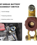 Heavy Duty Top Post Battery Disconnect Switch 12V 125A Quick Cut Off Master Isolator Twist On Off showing battery terminal connection.