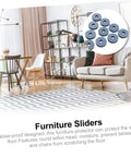 60 Heavy Duty PTFE Furniture Glides And Floor Protectors in a living room preventing scratches on wooden floors and reducing noise.