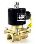 Brass Heavy Duty Electric Solenoid Valve Three Eighths Inch NPT 110V AC Normally Closed for Water Irrigation