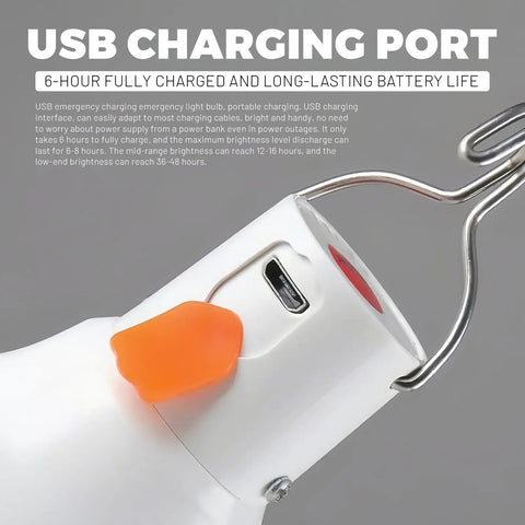 Close-up of USB charging port on 800 Lumen LED Camping Lanterns With Rechargeable Batteries Waterproof Portable Pendant Lights